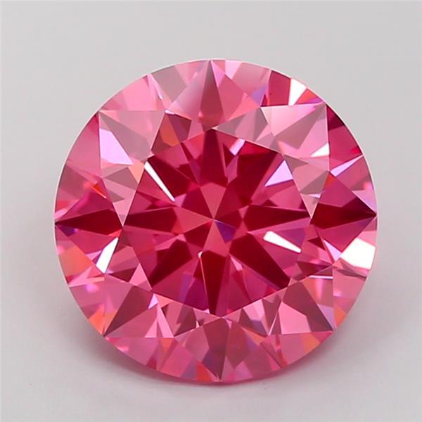 5.05 Ct. Fancy Vivid  Pink Round Lab Grown Diamond