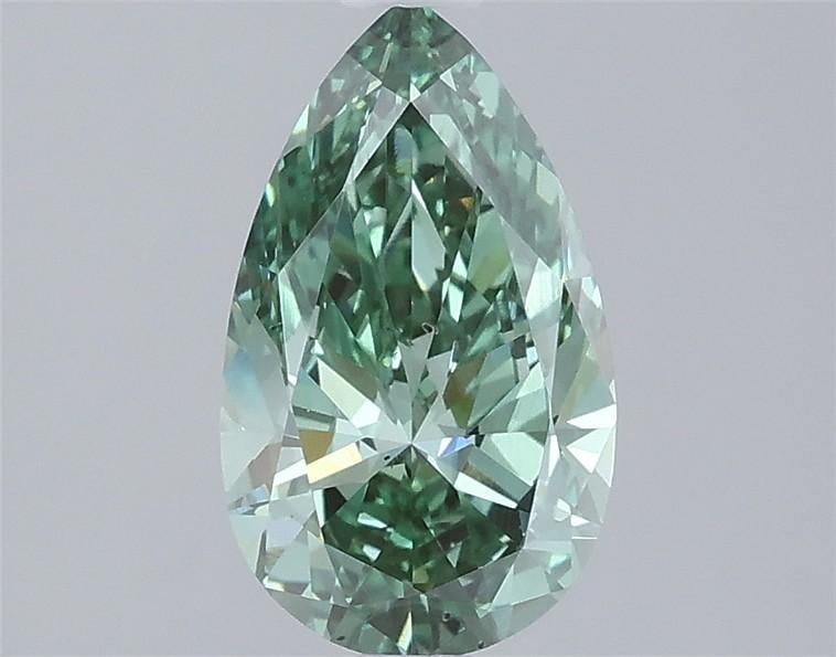 1.37 Ct. Fancy Vivid Green Pear Lab Grown Diamond