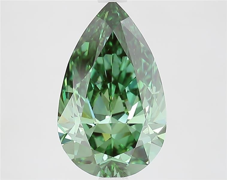 2.91 Ct. Fancy Vivid  Green Pear Lab Grown Diamond