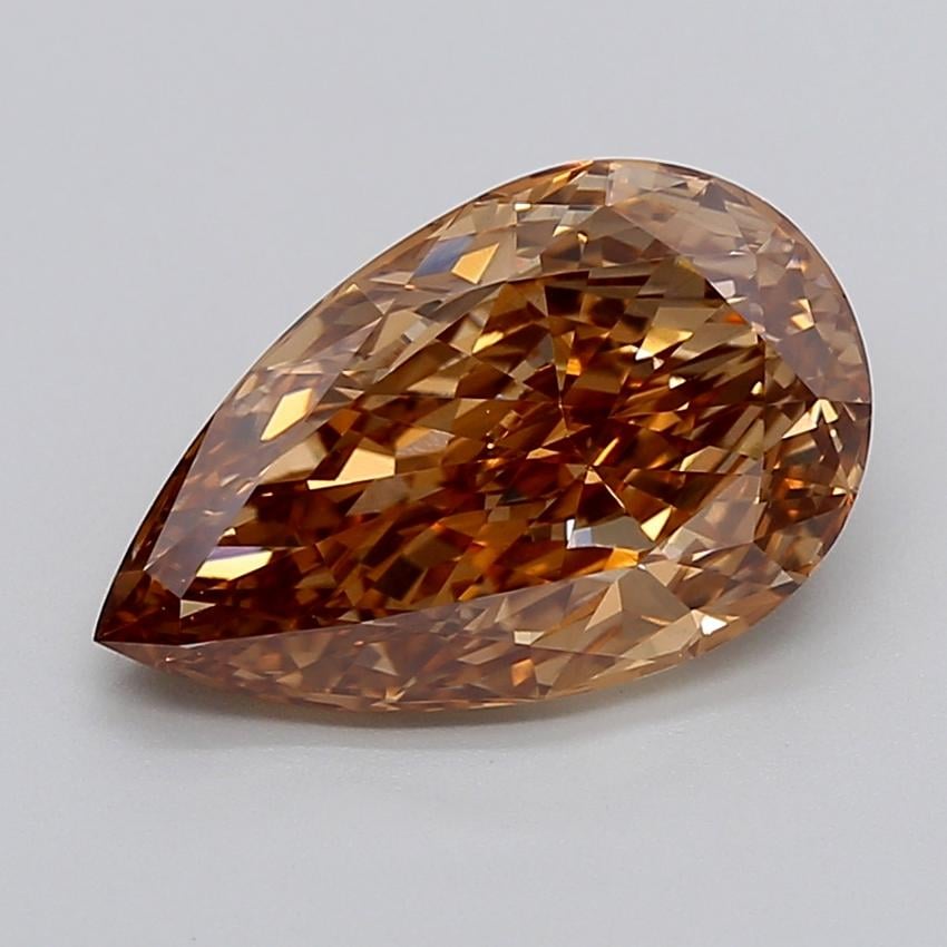 4.27 Ct. Light  Brown Pear Lab Grown Diamond
