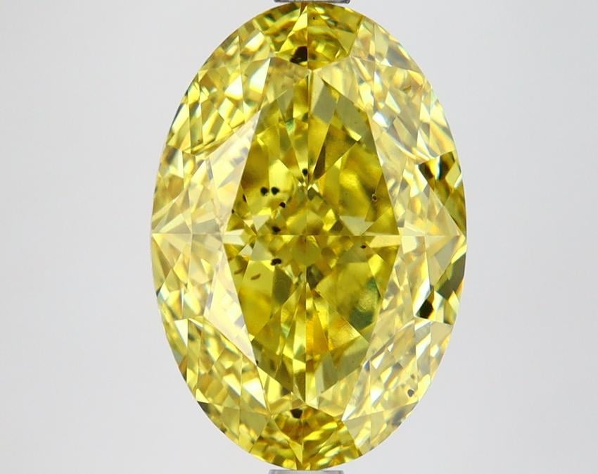 4.90 Ct. Fancy Vivid Yellow Oval Lab Grown Diamond