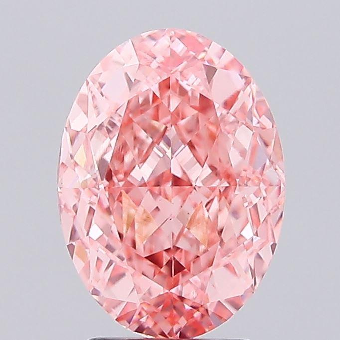 3.66 Ct. Fancy Vivid Pink Oval Lab Grown Diamond