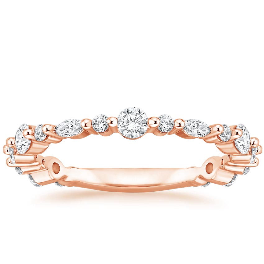 Rose gold diamond engagement ring with surprise diamond details