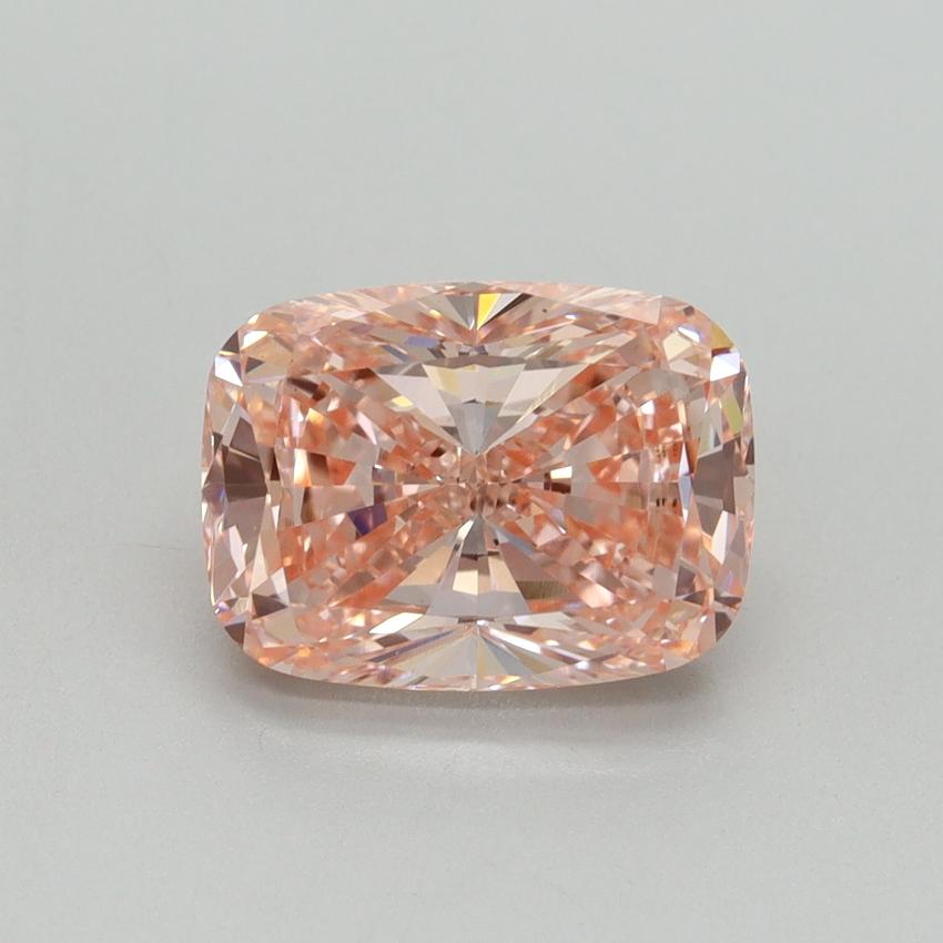 3.04 Ct. Fancy Vivid Pink Cushion Lab Grown Diamond