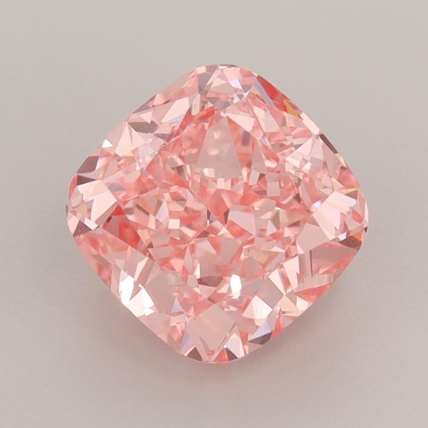 3.10 Ct. Fancy Vivid  Pink Cushion Lab Grown Diamond