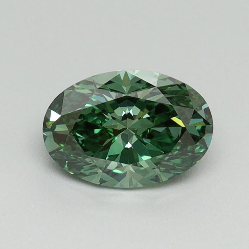 0.90 Ct. Fancy Vivid Green Oval Lab Grown Diamond