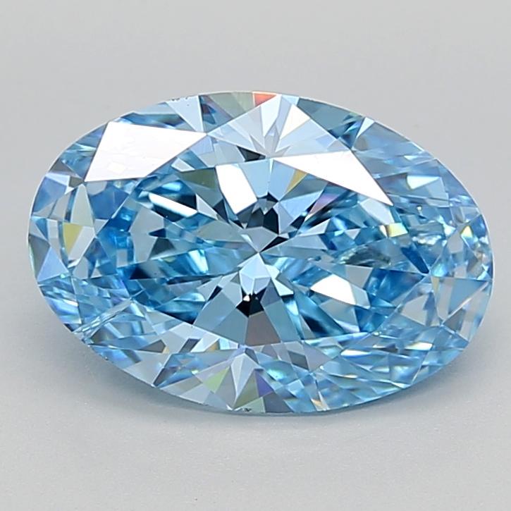 3.50 Ct. Fancy Vivid  Blue Oval Lab Grown Diamond