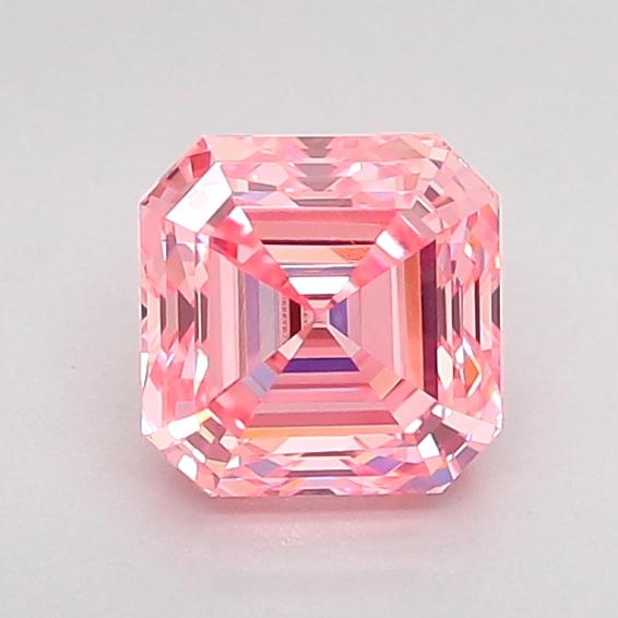 1.05 Ct. Fancy Vivid Pink Asscher Lab Grown Diamond