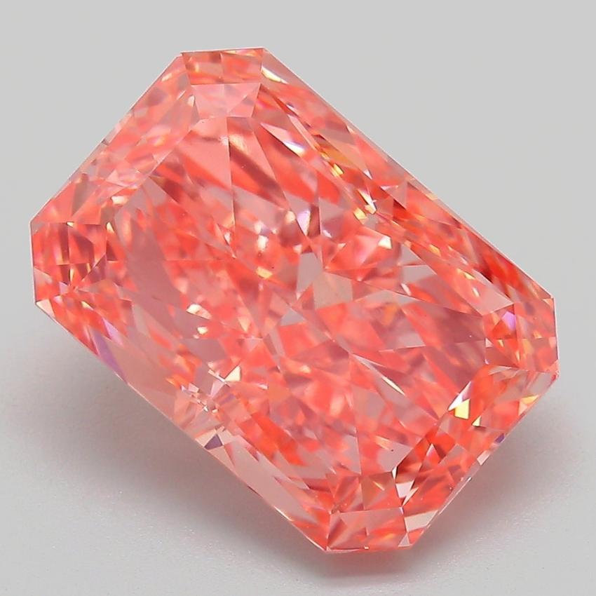 6.19 Ct. Fancy Vivid Pink Radiant Lab Grown Diamond