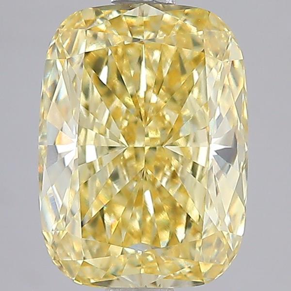 3.03 Ct. Fancy Intense Yellow Cushion Lab Grown Diamond