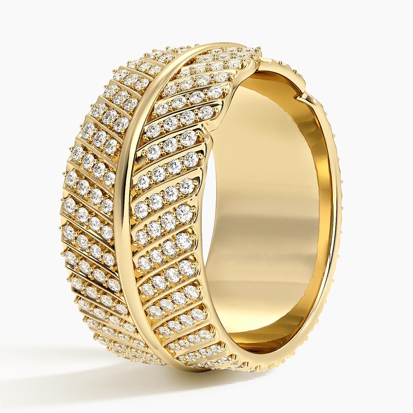 14K Yellow Gold Jane Goodall Pavé Leaf Lab Diamond Ring (1 ct. tw.)