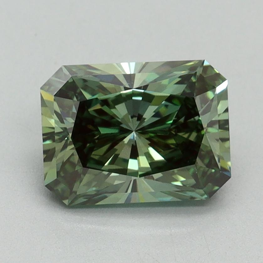 1.66 Ct. Fancy Vivid Green Radiant Lab Grown Diamond