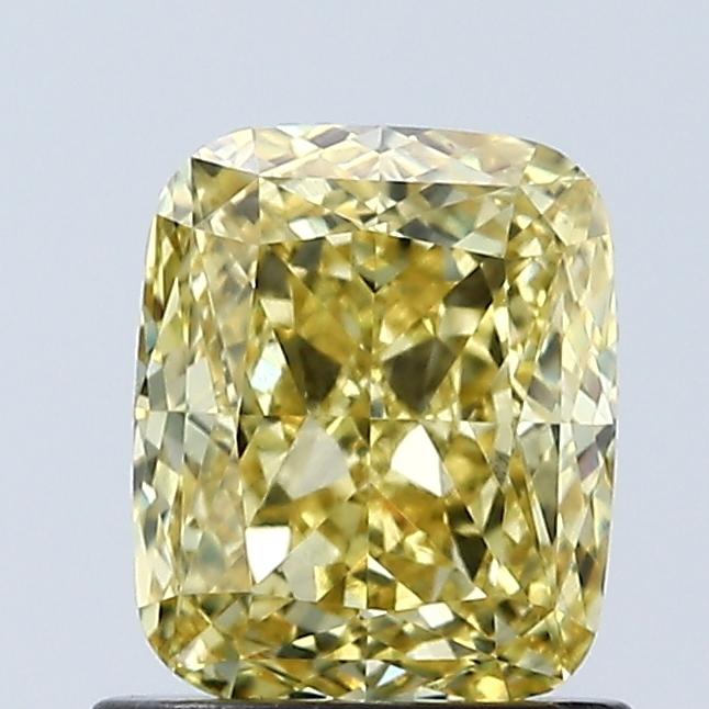 1.06 Ct. Fancy Vivid Yellow Cushion Lab Grown Diamond