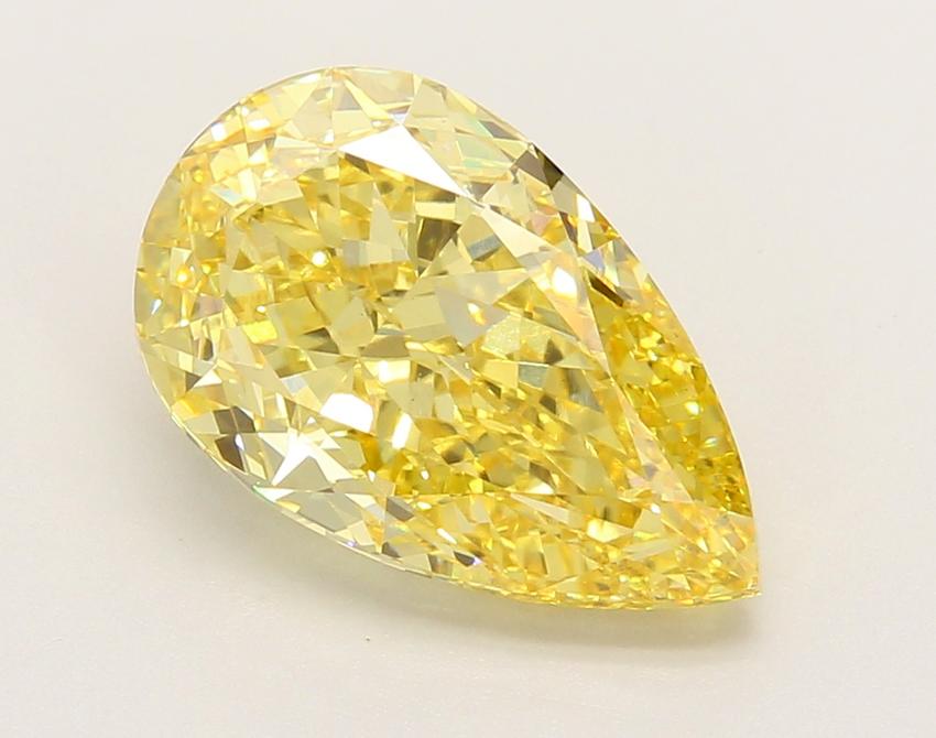 4.43 Ct. Fancy Vivid Yellow Pear Lab Grown Diamond