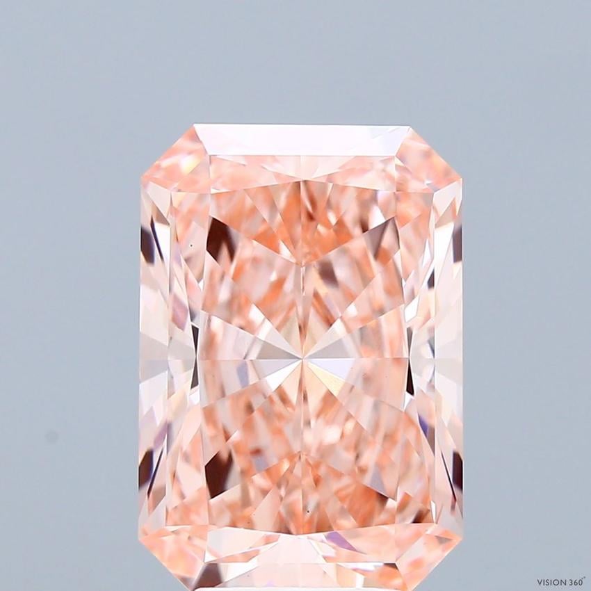 6.23 Ct. Fancy Vivid Pink Radiant Lab Grown Diamond