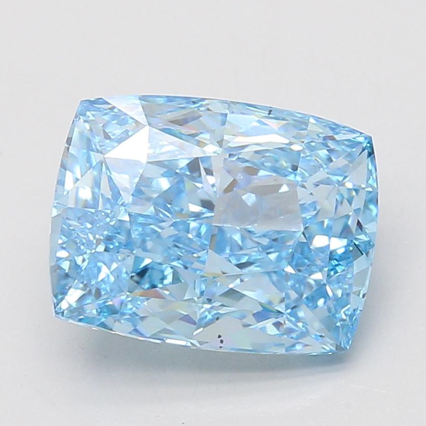 5.01 Ct. Fancy Vivid Blue Cushion Lab Grown Diamond