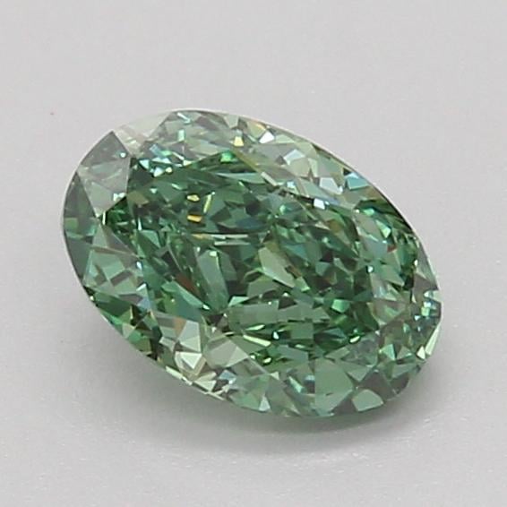 1.10 Ct. Fancy Vivid Green Oval Lab Grown Diamond