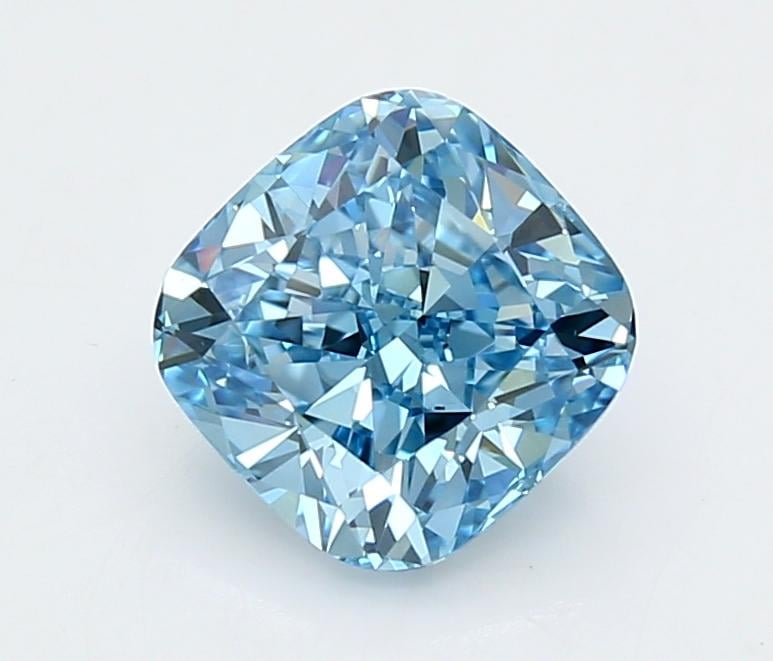 2.03 Ct. Fancy Vivid  Blue Cushion Lab Grown Diamond