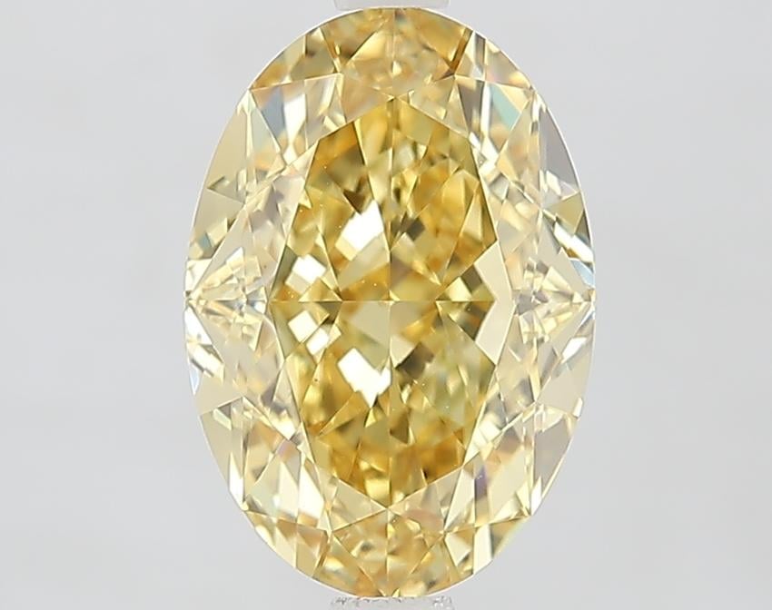 3.10 Ct. Fancy Intense Yellow Oval Lab Grown Diamond