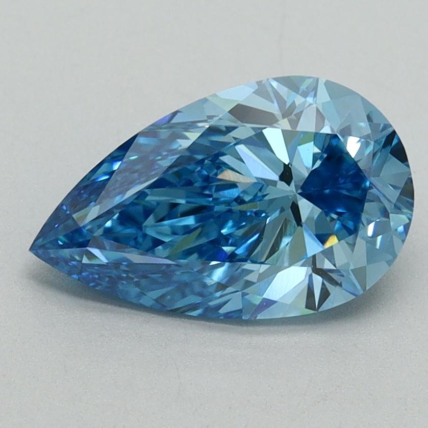 1.58 Ct. Fancy Vivid Blue Pear Lab Grown Diamond