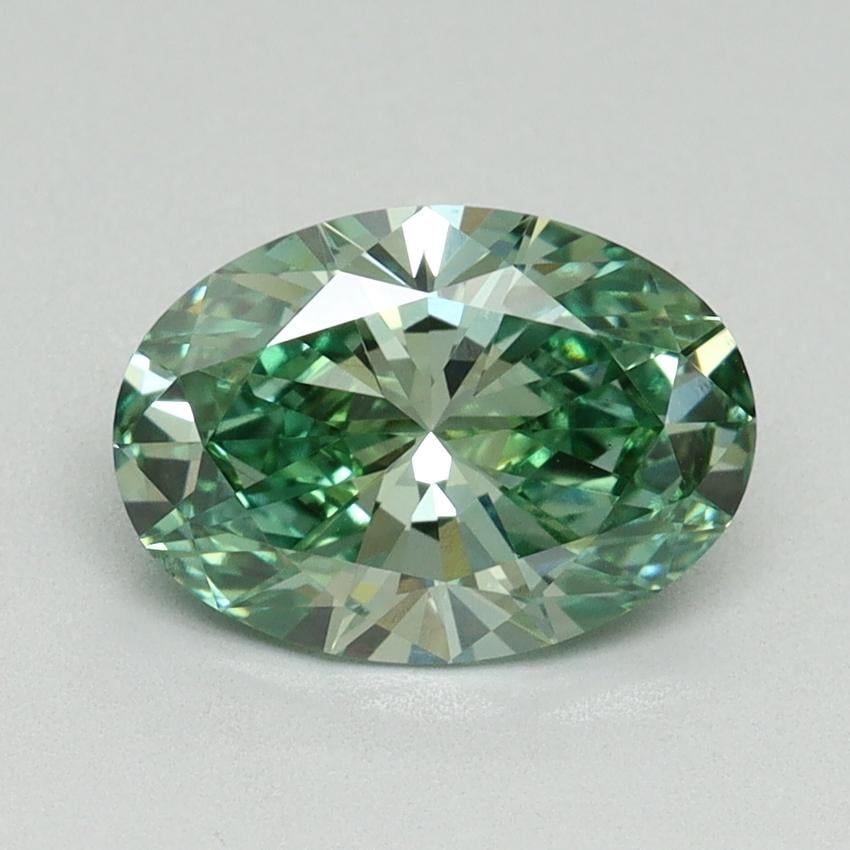 1.59 Ct. Fancy Vivid Green Oval Lab Grown Diamond