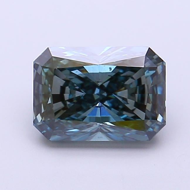 1.55 Ct. Fancy Vivid Green Blue Radiant Lab Grown Diamond