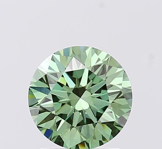 1.35 Ct. Fancy Vivid  Green Round Lab Grown Diamond