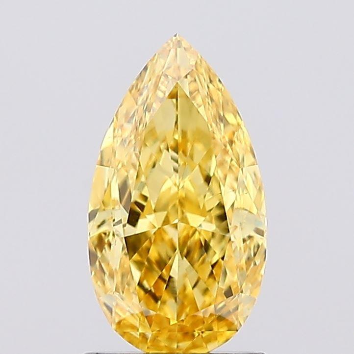 1.36 Ct. Fancy Vivid  Yellow Pear Lab Grown Diamond