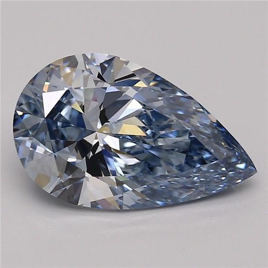 2.97 Ct. Fancy Vivid Blue Pear Lab Grown Diamond