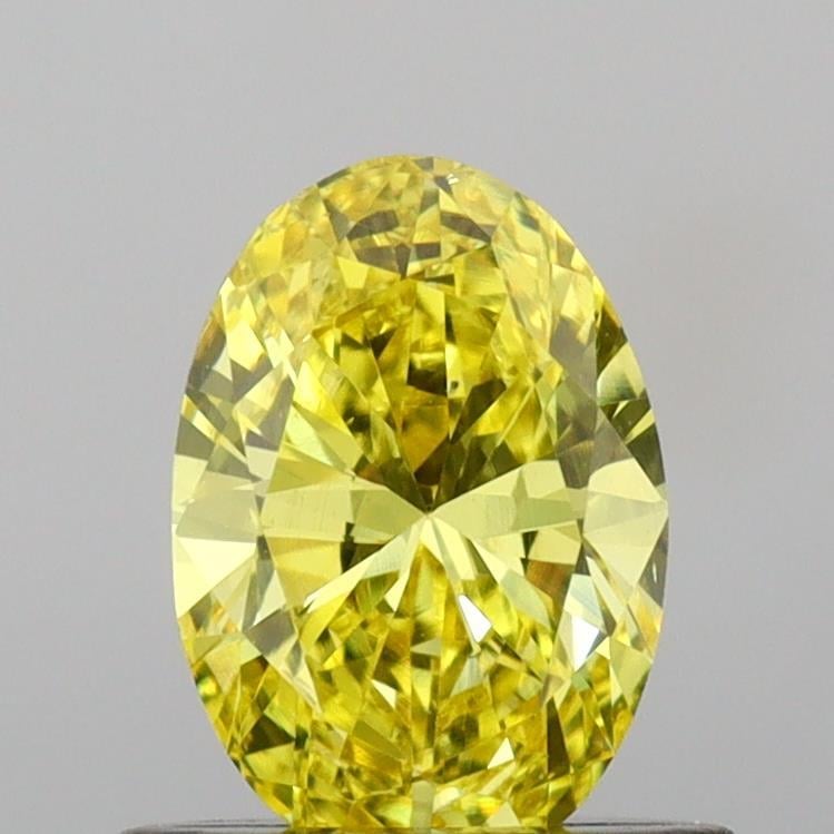0.64 Ct. Fancy Vivid Yellow Oval Lab Grown Diamond