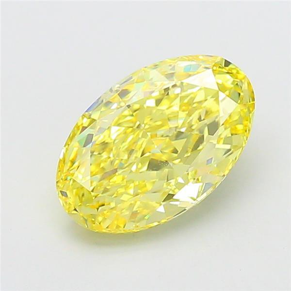 4.32 Ct. Fancy Intense Yellow Oval Lab Grown Diamond