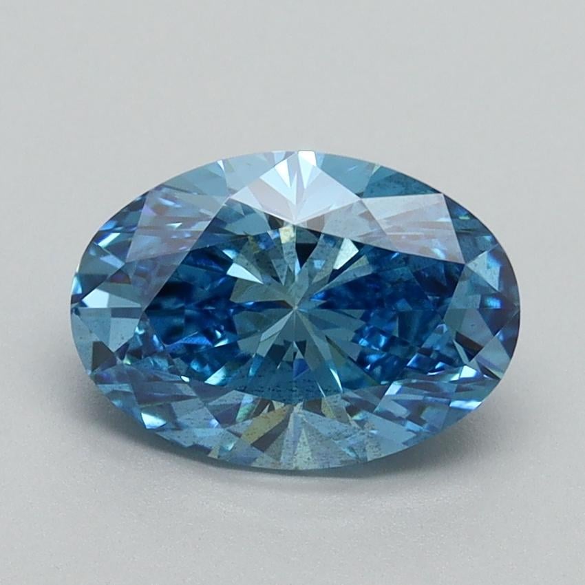 1.55 Ct. Fancy Vivid Malibu Blue Oval Lab Grown Diamond