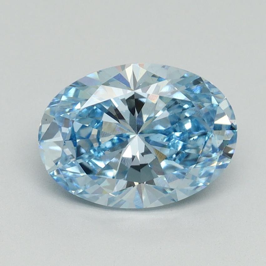 2.02 Ct. Fancy Vivid Blue Oval Lab Grown Diamond