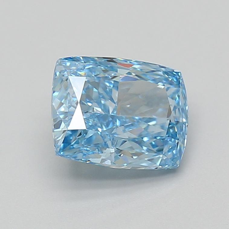 2.07 Ct. Fancy Vivid Blue Cushion Lab Grown Diamond