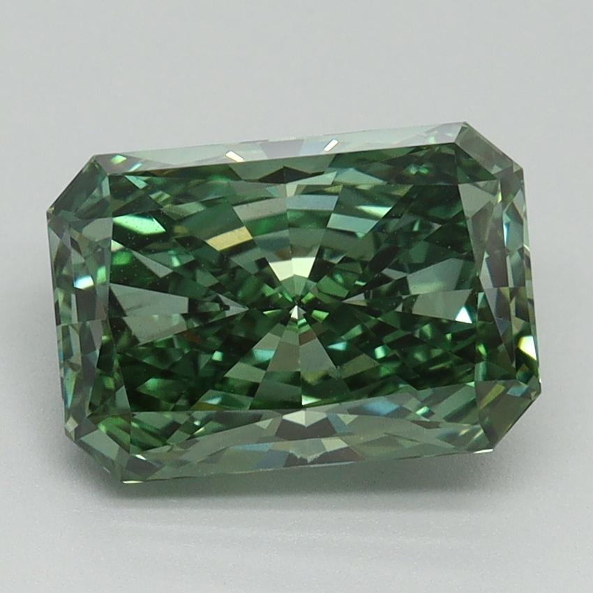 2.57 Ct. Fancy Vivid Green Radiant Lab Grown Diamond