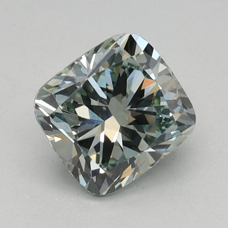 0.78 Ct. Fancy Green Cushion Lab Grown Diamond