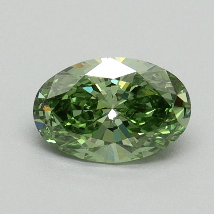 0.61 Ct. Fancy Vivid Green Oval Lab Grown Diamond