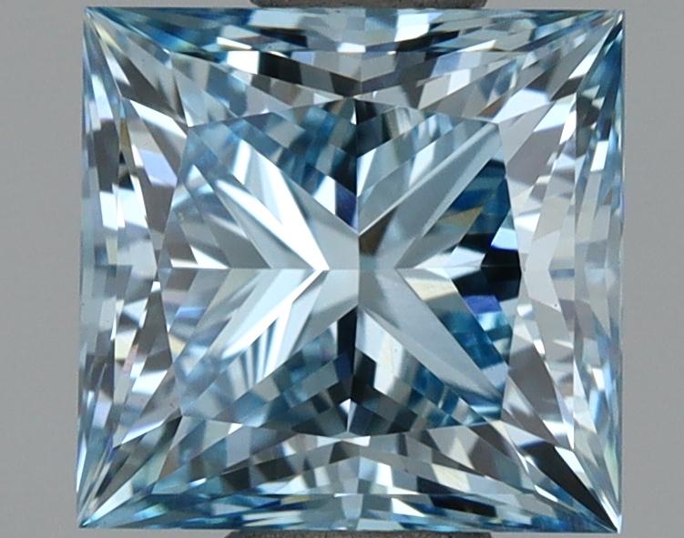 1.59 Ct. Fancy Vivid  Blue Princess Lab Grown Diamond