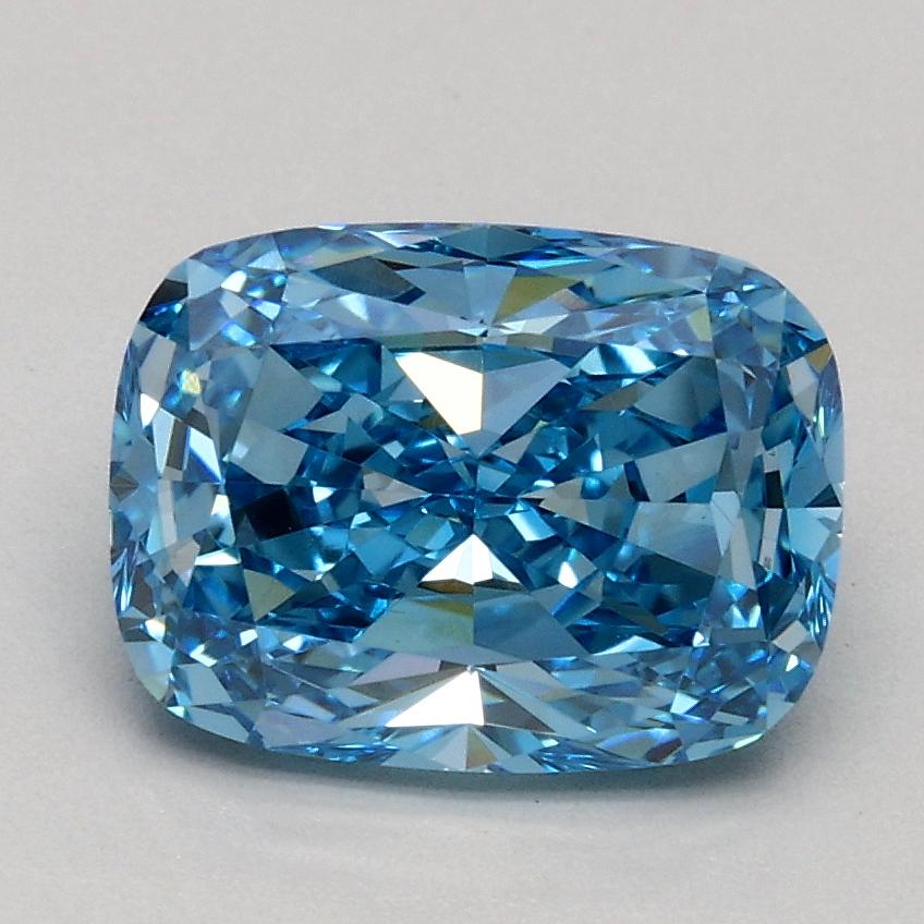 1.56 Ct. Fancy Vivid Blue Cushion Lab Grown Diamond