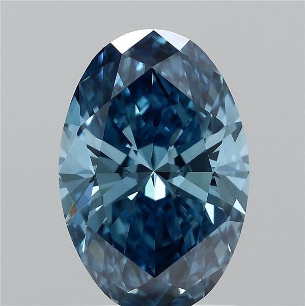 1.59 Ct. Fancy Vivid Blue Oval Lab Grown Diamond