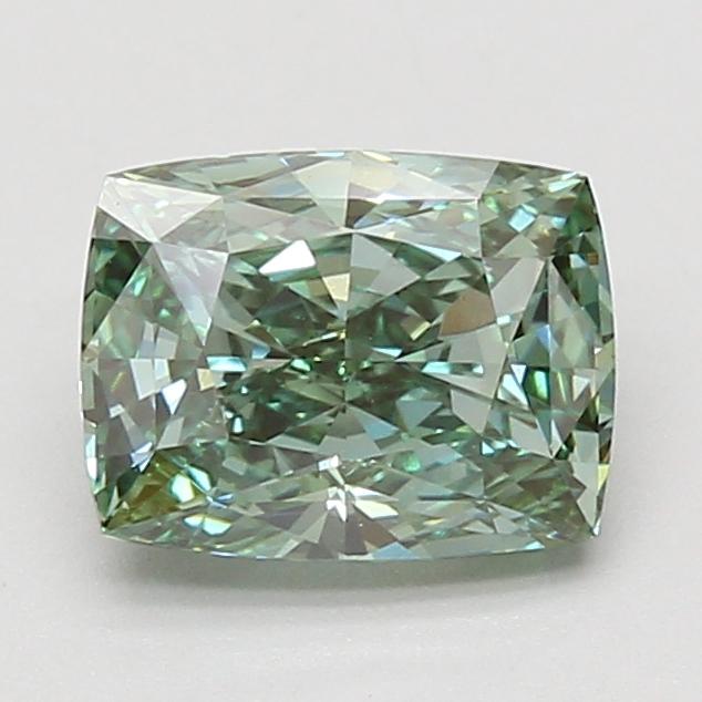 2.02 Ct. Fancy Vivid Green Cushion Lab Grown Diamond