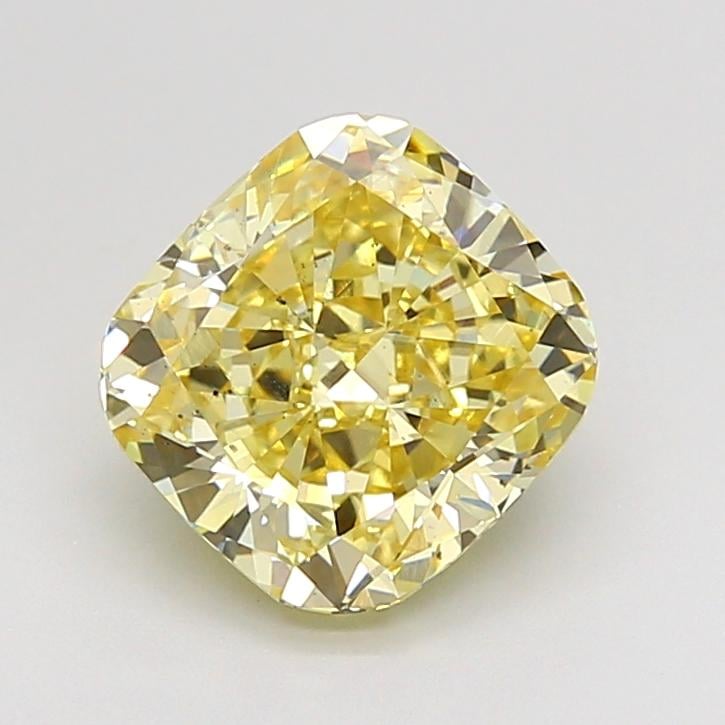2.02 Ct. Fancy Intense None Yellow Cushion Lab Grown Diamond