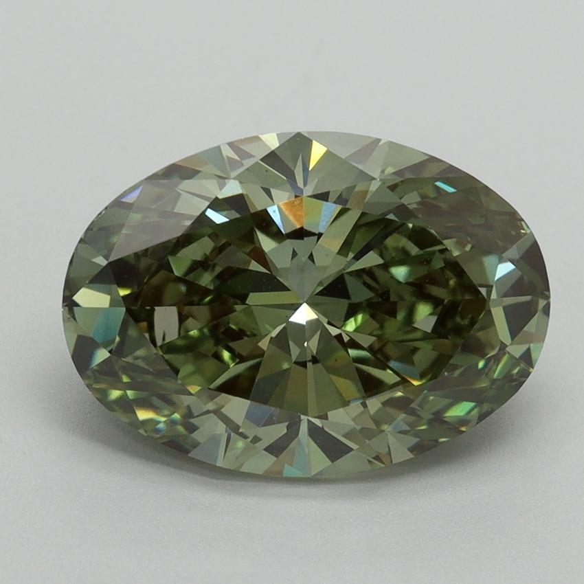 4.01 Ct. Fancy Vivid Green Oval Lab Grown Diamond