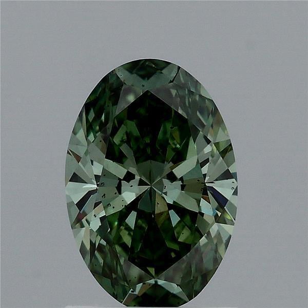 1.17 Ct. Fancy Vivid  Green Oval Lab Grown Diamond