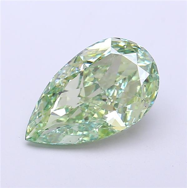 3.22 Ct. Fancy Vivid  Green Pear Lab Grown Diamond
