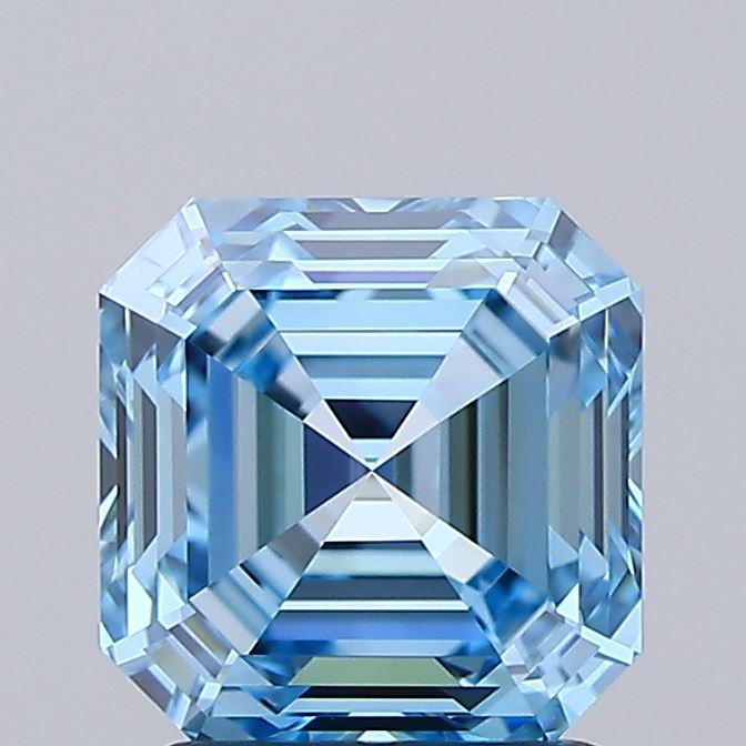 1.75 Ct. Fancy Vivid Blue Asscher Lab Grown Diamond