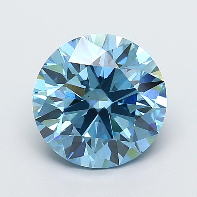3.00 Ct. Fancy Vivid  Blue Round Lab Grown Diamond