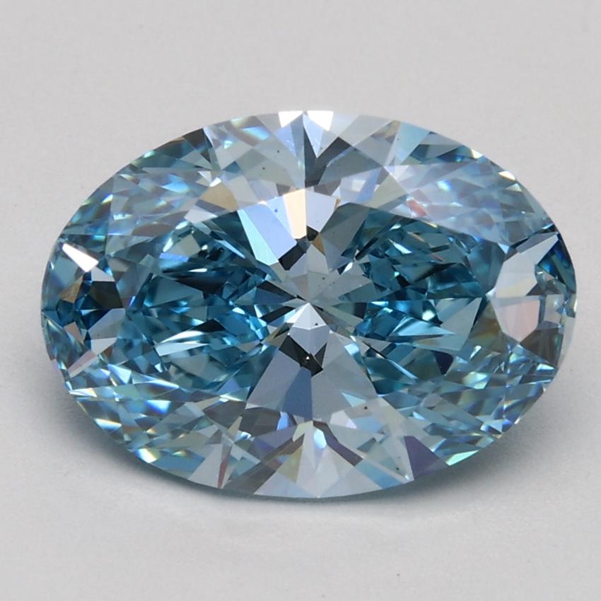 2.05 Ct. Fancy Vivid Blue Oval Lab Grown Diamond
