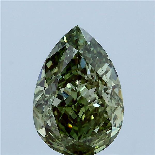 2.07 Ct. Fancy Vivid Green Pear Lab Grown Diamond