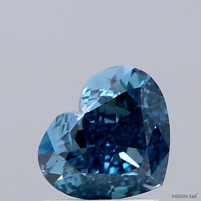 1.55 Ct. Fancy Vivid Blue Heart Lab Grown Diamond